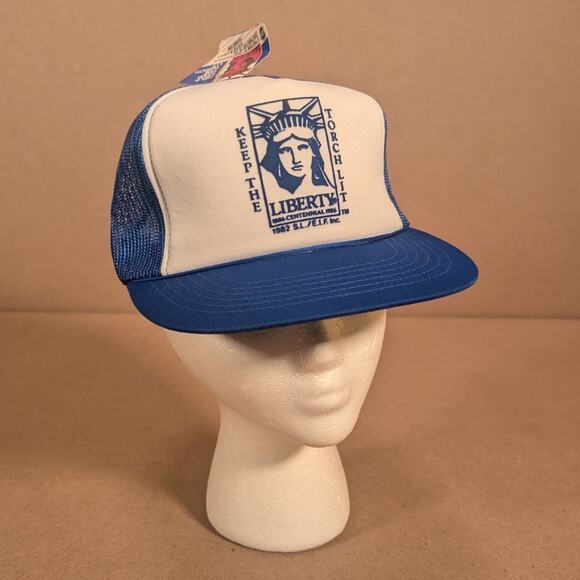 Vintage Statue of Liberty 1986 Centennial Snapback Trucker Hat NWT Blue White - Picture 6 of 8